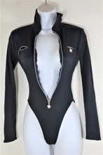Load image into Gallery viewer, Rare Vintage VERSACE Intensive Black Medusa ONe Piece Rash Guard Long Sleeve Swim Bathing Suit Small 6 7 8