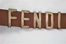 Load image into Gallery viewer, Vintage Rare FENDI Logo Letter Brown Leather Belt F E N D I Wide Leather Brown Belt 45 30 34 Waist