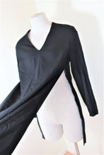 Load image into Gallery viewer, HERMES Black Wool Sides Slit Long Sleeve LIttle Black Dress sz 36 4 5 6 Small