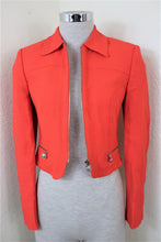 Load image into Gallery viewer, Vintage Versus GIANNI VERSACE Orange Hip hop Cropped Medusa Zip Blazer Jacket 24 / 38 Small S 2 3 4