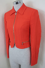 Load image into Gallery viewer, Vintage Versus GIANNI VERSACE Orange Hip hop Cropped Medusa Zip Blazer Jacket 24 / 38 Small S 2 3 4