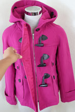 Load image into Gallery viewer, BURBERRY Fuchsia Pink Hoodie Toggle Wool Blend Coat Jacket Small USA 2 4 UK 6