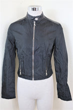 Load image into Gallery viewer, Vintage PRADA Black Nylon Leather Trim Cropped Biker Small 2 3 4