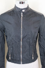 Load image into Gallery viewer, Vintage PRADA Black Nylon Leather Trim Cropped Biker Small 2 3 4