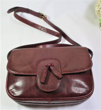 Load image into Gallery viewer, Vintage ZAGLIANI Burgundy Lizard Sking Reptile Small Shoulder Bag