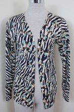 Load image into Gallery viewer, ETRO Cashmere Silk Button Butterfly Black Blue Sweater Jacket Cardigan 42 Medium 6 7 8