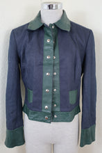 Load image into Gallery viewer, Vintage DOLCE & GABBANA Blue Green Denim Leather Trims Jacket 30 44 S Medium M 6 7 8