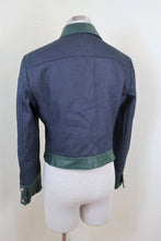 Load image into Gallery viewer, Vintage DOLCE & GABBANA Blue Green Denim Leather Trims Jacket 30 44 S Medium M 6 7 8
