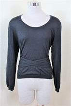 Load image into Gallery viewer, ETRO Black Cashmere Kasmere Silk Long Sleeve Top Blouse Sweater 44 Medium M Large 7 8 10