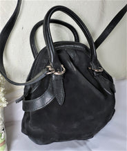 Load image into Gallery viewer, SALVATORE FERRAGAMO Small Black Suede Leather Hand SHoulder Bag