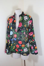 Load image into Gallery viewer, GUCCI Spring Black Floral Cotton Long Sleeves Top Blouse Sz 40 4 6 Medium