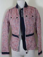 Load image into Gallery viewer, MONCLER Grenoble Red Blue Houndstooth Bomber Zip Belted Jacket Small XS 0 1 2