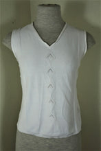 Load image into Gallery viewer, CHANEL White Knitted Ribbed Sleeveless CC Top Blouse S M 4 5 6