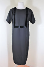Load image into Gallery viewer, Vintage HERMES Black Silk Velvet Short Sleeve Dress sz 36 4 5 6