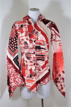 Load image into Gallery viewer, Jean Paul GAULTIER Orange Printed Bell SLeeves Cotton Top Blouse Small 40 4 5 6