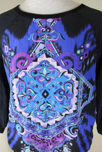 Load image into Gallery viewer, EMILIO PUCCI Black Blue Long Sleeve Silk Blouse Top Small 38 2 3 4