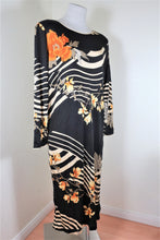 Load image into Gallery viewer, Vintage LEONARD Paris Yellow Black Silk Floral Long Sleeve Dress Sz 44 S M 6 7 8