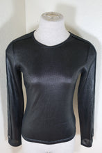 Load image into Gallery viewer, Vintage New GUCCI Black Liquid Wet Look Long Sleeve Shirt Top Blouse Small 2 3 4