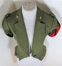 Load image into Gallery viewer, ICONIC Hiphop Christian DIOR Green Red Wool Cropped Blazer Jacket Small 38 4 5 6