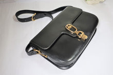 Load image into Gallery viewer, Vintage CELINE Black Calf Skin Leather Rectangle Box Bag Horse Carriege Shoulder Bag