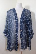 Load image into Gallery viewer, Vintage CHRISTIAN DIOR 80's Navy Polkadots CD Metal Buttons Blouse 4 5 6