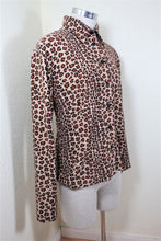 Load image into Gallery viewer, Vintage FENDI Leopard Cheetah Long SLeeves Button Sweater Top Blouse 48 8 9 10