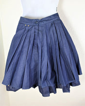 Load image into Gallery viewer, Rare GIANNI VERSACE School Girl Pleated Cotton Denim Skirt Small 24 38 4 5 6