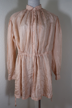 Load image into Gallery viewer, DRIES VAN NOTEN Cream Long SLeeve Silk Draw Waist Dress Top Blouse Small 4 5 6