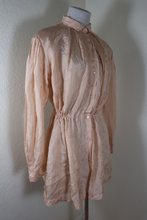 Load image into Gallery viewer, DRIES VAN NOTEN Cream Long SLeeve Silk Draw Waist Dress Top Blouse Small 4 5 6