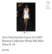 Load image into Gallery viewer, Vintage GUCCI Tom Ford White Mini Belted Cotton Dress Runway Clltn 38 Small 2 3 4