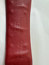 Load image into Gallery viewer, Vintage Karl Lagerfeld Red Leather Spell Out Logo Belt 70 28 Fan Charm France
