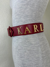 Load image into Gallery viewer, Vintage Karl Lagerfeld Red Leather Spell Out Logo Belt 70 28 Fan Charm France
