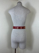 Load image into Gallery viewer, Vintage Karl Lagerfeld Red Leather Spell Out Logo Belt 70 28 Fan Charm France
