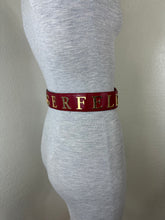 Load image into Gallery viewer, Vintage Karl Lagerfeld Red Leather Spell Out Logo Belt 70 28 Fan Charm France
