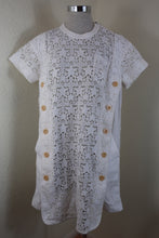 Load image into Gallery viewer, SACAI White Mesh Perforated Short Sleeve Cotton Dress Small 2 3 4
