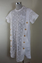 Load image into Gallery viewer, SACAI White Mesh Perforated Short Sleeve Cotton Dress Small 2 3 4
