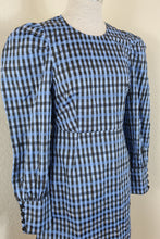 Load image into Gallery viewer, BAUM PFERDGARTEN Blue Black Plaid Long Sleeve Dress Small
