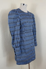 Load image into Gallery viewer, BAUM PFERDGARTEN Blue Black Plaid Long Sleeve Dress Small
