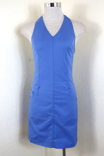 Load image into Gallery viewer, Vintage VERSACE Jeans Couture Blue Zip Halter Tank Cocktail Dress XS Small 26/40 0 2 4
