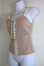 Load image into Gallery viewer, ALEXANDER MCQUEEN Beige Cotton Tank Top Blouse XS Small 40 2 3 4
