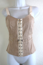 Load image into Gallery viewer, ALEXANDER MCQUEEN Beige Cotton Tank Top Blouse XS Small 40 2 3 4
