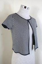 Load image into Gallery viewer, CHRISTIAN DIOR Knitted Print Vest Bolero Short Sleeve Cotton Blazer Top Shirt Small 4 5 6
