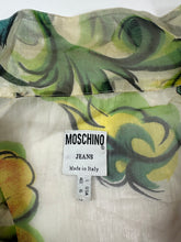 Load image into Gallery viewer, Vintage 90s Moschino Jeans Sheer Floral Pop Art Archive Blouse Shirt small Medium 4 6
