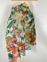 Load image into Gallery viewer, Vintage 90s Moschino Jeans Sheer Floral Pop Art Archive Blouse Shirt small Medium 4 6
