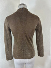 Load image into Gallery viewer, VINTAGE LATE 90s VERSACE JEANS COUTURE METALLIC TOP L/S Small 0 2 4
