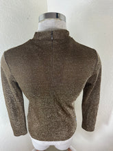 Load image into Gallery viewer, VINTAGE LATE 90s VERSACE JEANS COUTURE METALLIC TOP L/S Small 0 2 4
