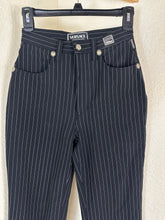 Load image into Gallery viewer, Vintage Versace Jeans Couture Black Pinstripe Trousers Pants Medusa Italy 28 42 Small
