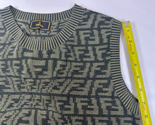 Load image into Gallery viewer, Fendi FF Monogram Knit Sleeveless Dress Olive Green IT 38 US XS S Zucca 02 4

