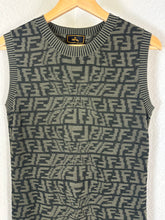 Load image into Gallery viewer, Fendi FF Monogram Knit Sleeveless Dress Olive Green IT 38 US XS S Zucca 02 4

