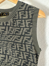 Load image into Gallery viewer, Fendi FF Monogram Knit Sleeveless Dress Olive Green IT 38 US XS S Zucca 02 4
